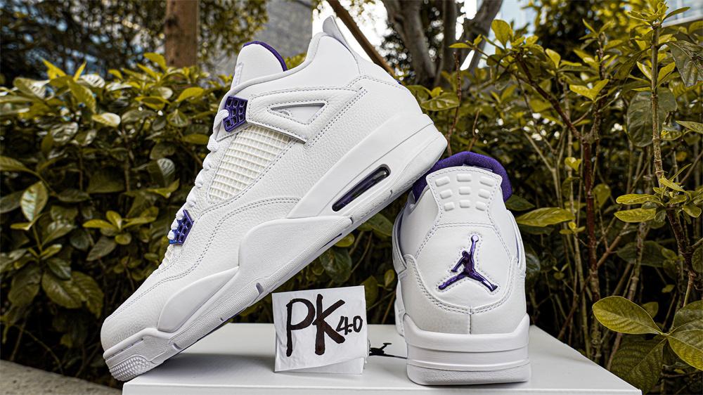 PK GOD Jordan 4 Retro Metallic Purple RETAIL MATERIALS READY TO SHIP